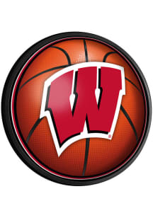 The Fan-Brand Wisconsin Badgers Basketball Round Slimline Lighted Sign
