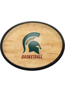 The Fan-Brand Michigan State Spartans Hardwood Oval Slimline Lighted Sign