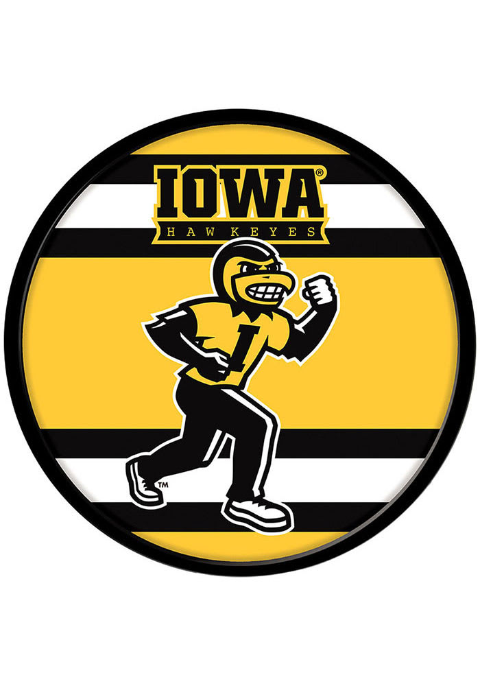 Iowa Hawkeyes Striped Round Modern Disc Sign