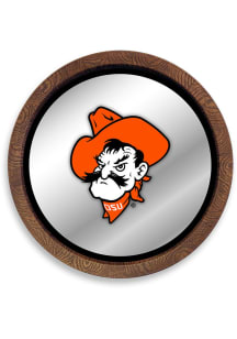 The Fan-Brand Oklahoma State Cowboys Mascot Faux Barrel Top Mirrored Sign