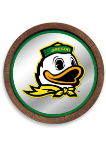 The Fan-Brand Oregon Ducks Mascot Faux Barrel Top Mirrored Sign