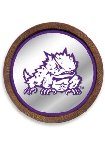 The Fan-Brand TCU Horned Frogs Mascot Faux Barrel Top Mirrored Sign
