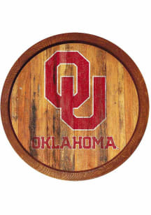 The Fan-Brand Oklahoma Sooners Weathered Faux Barrel Top Sign