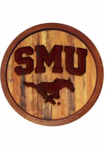 The Fan-Brand SMU Mustangs Branded Faux Barrel Top Sign