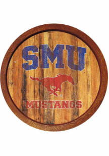 The Fan-Brand SMU Mustangs Weathered Faux Barrel Top Sign