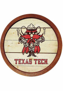 The Fan-Brand Texas Tech Red Raiders Mascot Weathered Faux Barrel Top Sign