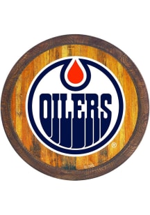 The Fan-Brand Edmonton Oilers Faux Barrel Top Sign