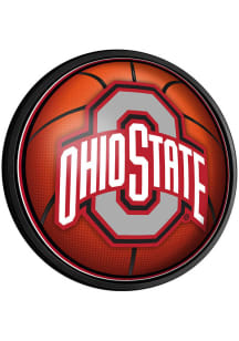 The Fan-Brand Ohio State Buckeyes Basketball Round Slimline Lighted Wall Sign