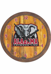 Alabama Crimson Tide Al Logo Faux Barrel Top Wall Clock