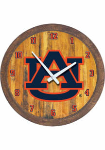 Auburn Tigers Logo Faux Barrel Top Wall Clock