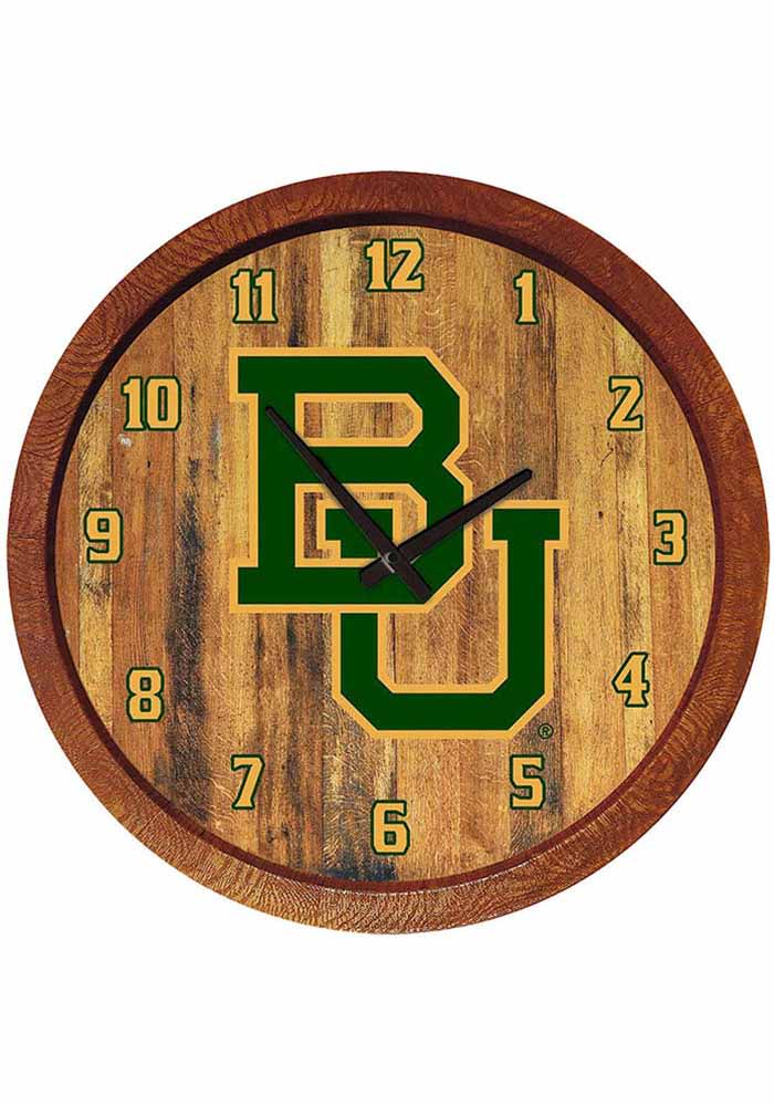 Baylor Bears Branded Faux Barrel Top Wall Clock
