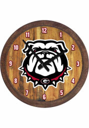 Georgia Bulldogs University Faux Barrel Top Wall Clock