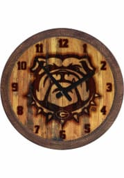 Georgia Bulldogs University Branded Faux Barrel Top Wall Clock