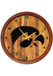 Iowa Hawkeyes Faux Barrel Top Wall Clock