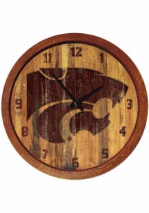 K-State Wildcats Branded Faux Barrel Top Wall Clock