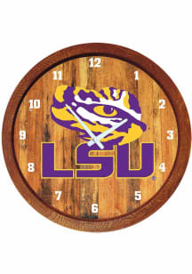 LSU Tigers Faux Barrel Top Wall Clock