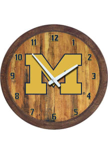 Michigan Wolverines Faux Barrel Top Wall Clock