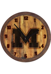 Michigan Wolverines Branded Faux Barrel Top Wall Clock