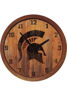 Michigan State Spartans Branded Faux Barrel Top Wall Clock