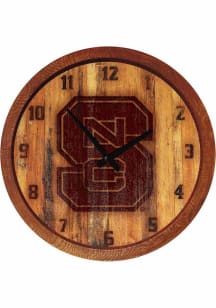 NC State Wolfpack Branded Faux Barrel Top Wall Clock