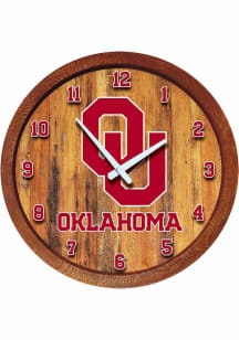 Oklahoma Sooners Faux Barrel Top Wall Clock