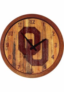 Oklahoma Sooners Branded Faux Barrel Top Wall Clock