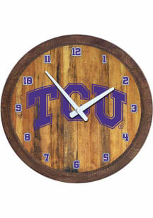 TCU Horned Frogs Faux Barrel Top Wall Clock