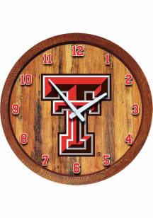 Texas Tech Red Raiders Numbers Faux Barrel Top Wall Clock