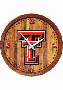 Texas Tech Red Raiders Dots Faux Barrel Top Wall Clock