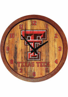 Texas Tech Red Raiders Weathered Faux Barrel Top Wall Clock