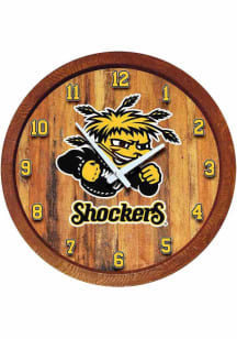 Wichita State Shockers Faux Barrel Top Wall Clock
