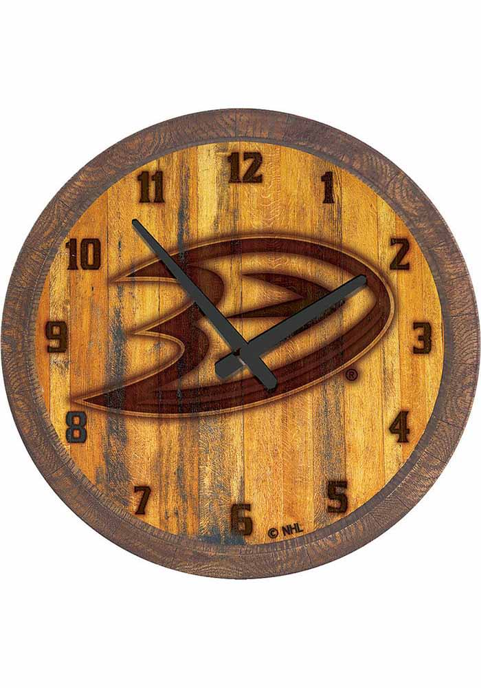 Anaheim Ducks Branded Faux Barrel Top Wall Clock
