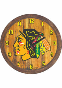 Chicago Blackhawks Faux Barrel Top Wall Clock