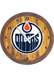 Edmonton Oilers Faux Barrel Top Wall Clock