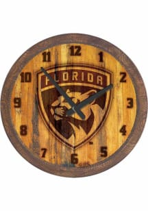 Florida Panthers Branded Faux Barrel Top Wall Clock