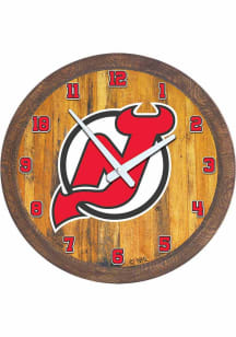 New Jersey Devils Faux Barrel Top Wall Clock