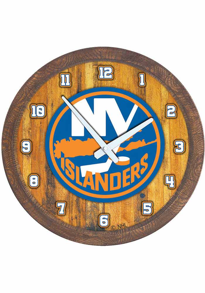 New York Islanders Faux Barrel Top Wall Clock