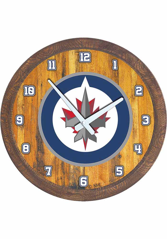 Winnipeg Jets Faux Barrel Top Wall Clock