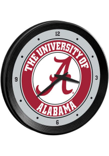 Alabama Crimson Tide Ribbed Frame Wall Clock