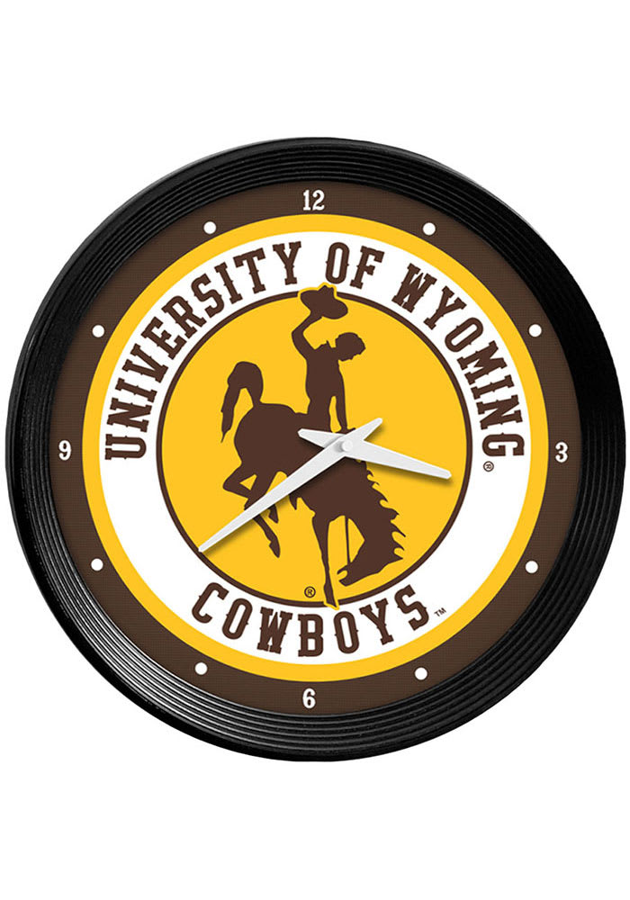 Wyoming Cowboys Ribbed Frame Wall Clock