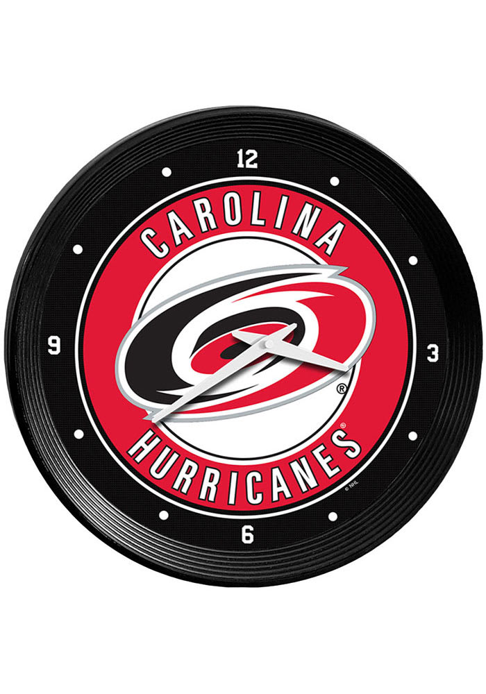 Carolina Hurricanes Ribbed Frame Wall Clock