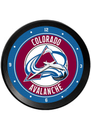Colorado Avalanche Ribbed Frame Wall Clock