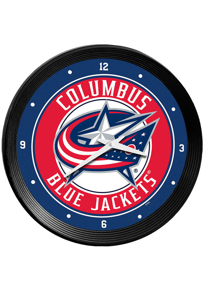 Columbus Blue Jackets Ribbed Frame Wall Clock