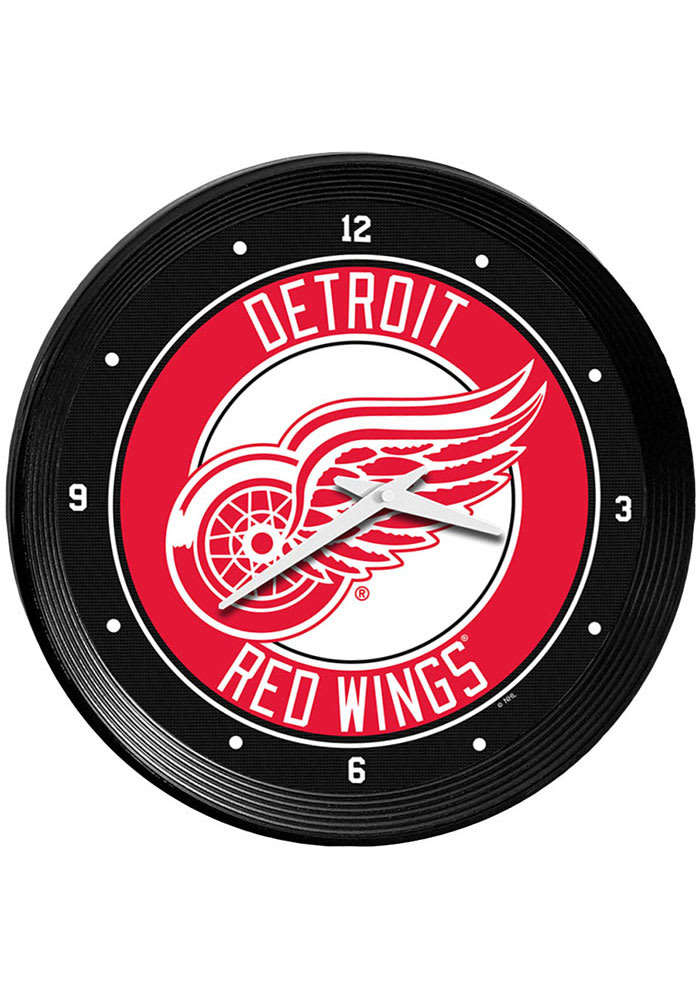 Detroit Red Wings Ribbed Frame Wall Clock