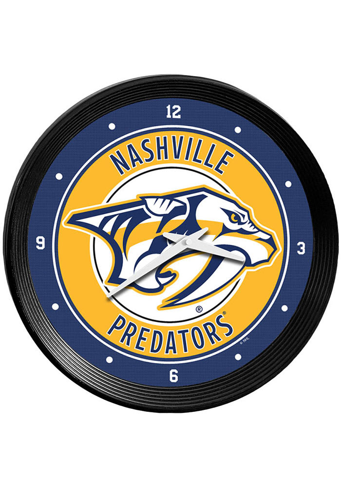 Nashville Predators Ribbed Frame Wall Clock