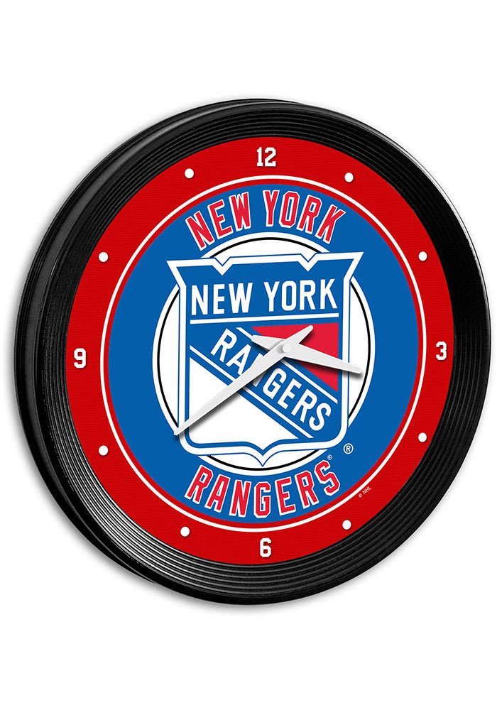 New York Rangers Ribbed Frame Wall Clock