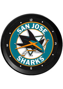 San Jose Sharks Ribbed Frame Wall Clock