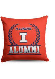 Orange Fighting Illini Alumni 18x18 Throw Pillow