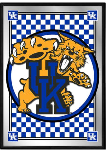 The Fan-Brand Kentucky Wildcats Checkered Mascot Team Spirit Mirrored Wall Sign