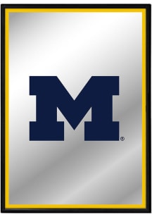 The Fan-Brand Michigan Wolverines Block Framed Mirrored Wall Sign